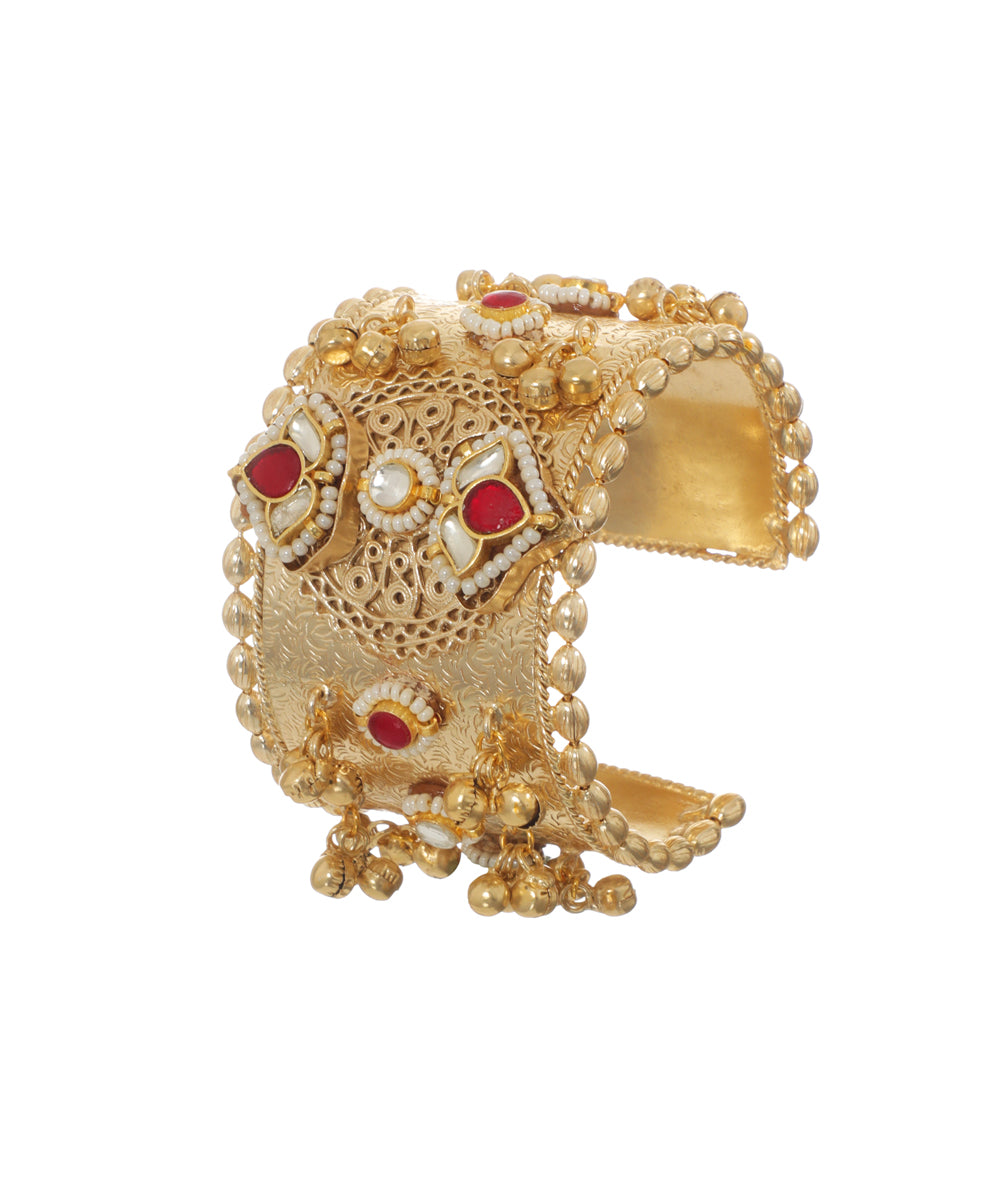 Heritage Inspired Oxidised Cuff Bracelet with Drops | Stylika