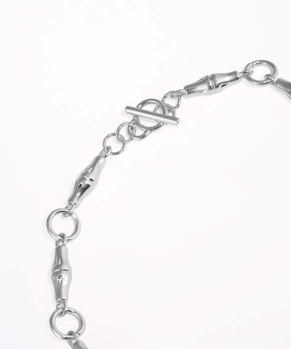 Modern Bamboo Link Chain Necklace with Toggle Closure | Stylika