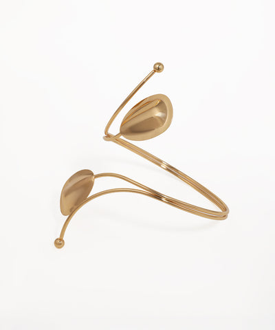 Modern Sculptural Wrap Arm Cuff with Organic Petals | Stylika