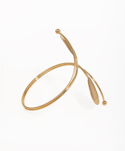 Modern Sculptural Wrap Arm Cuff with Organic Petals | Stylika