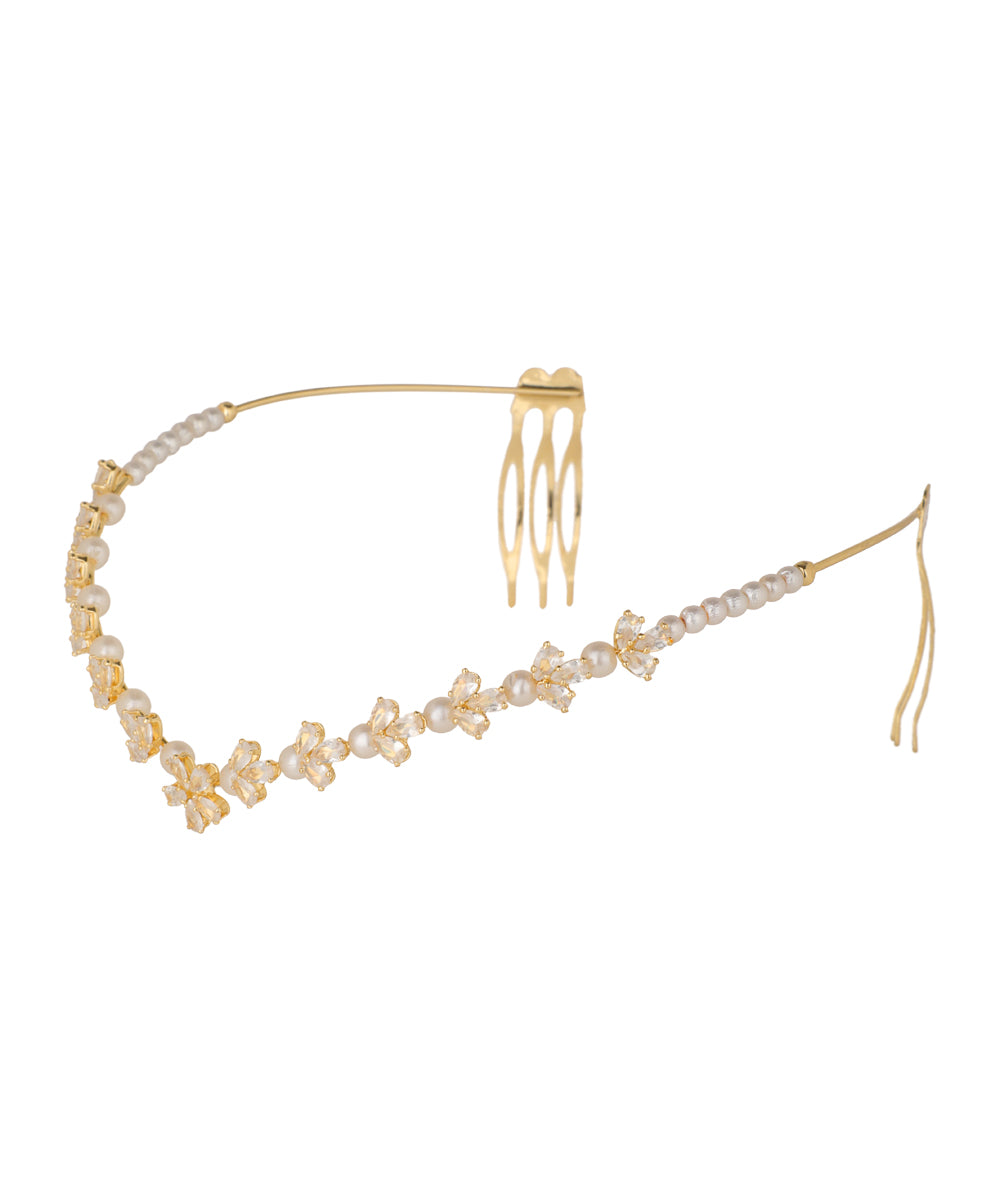 Floral Motif Crown Headband for Special Occasions | Stylika