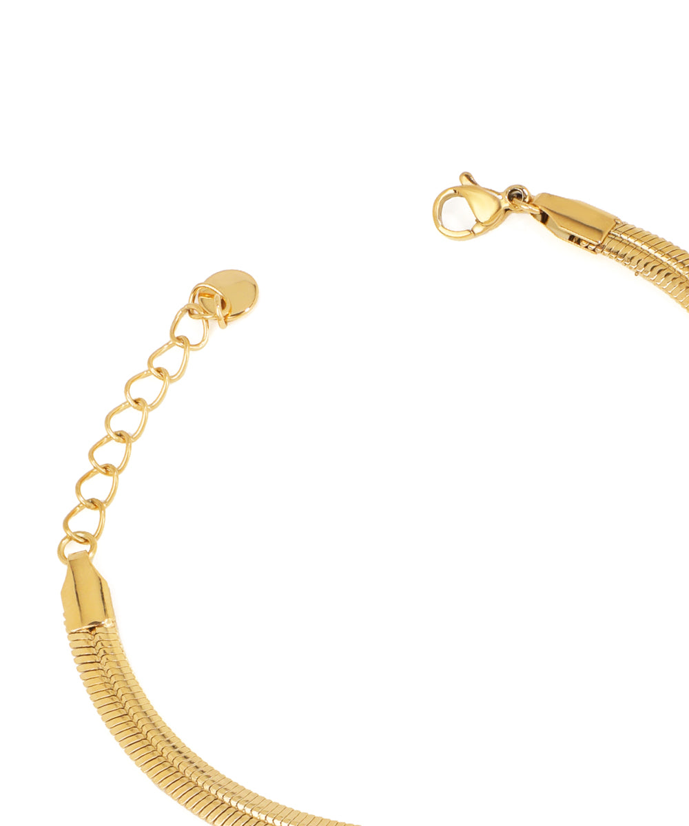 Contemporary Double Row Snake Chain Bracelet | Stylika