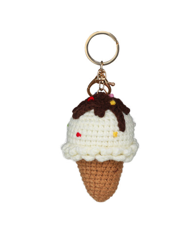 Choco-Vanilla Ice Cream Crochet Bag Charm | Stylika