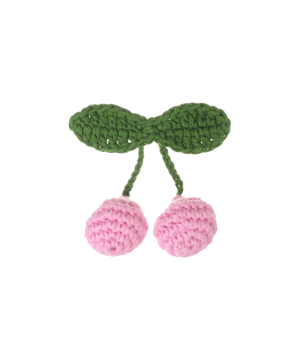 Quirky Dual Cherry Motif Crochet Hair Clip | Stylika