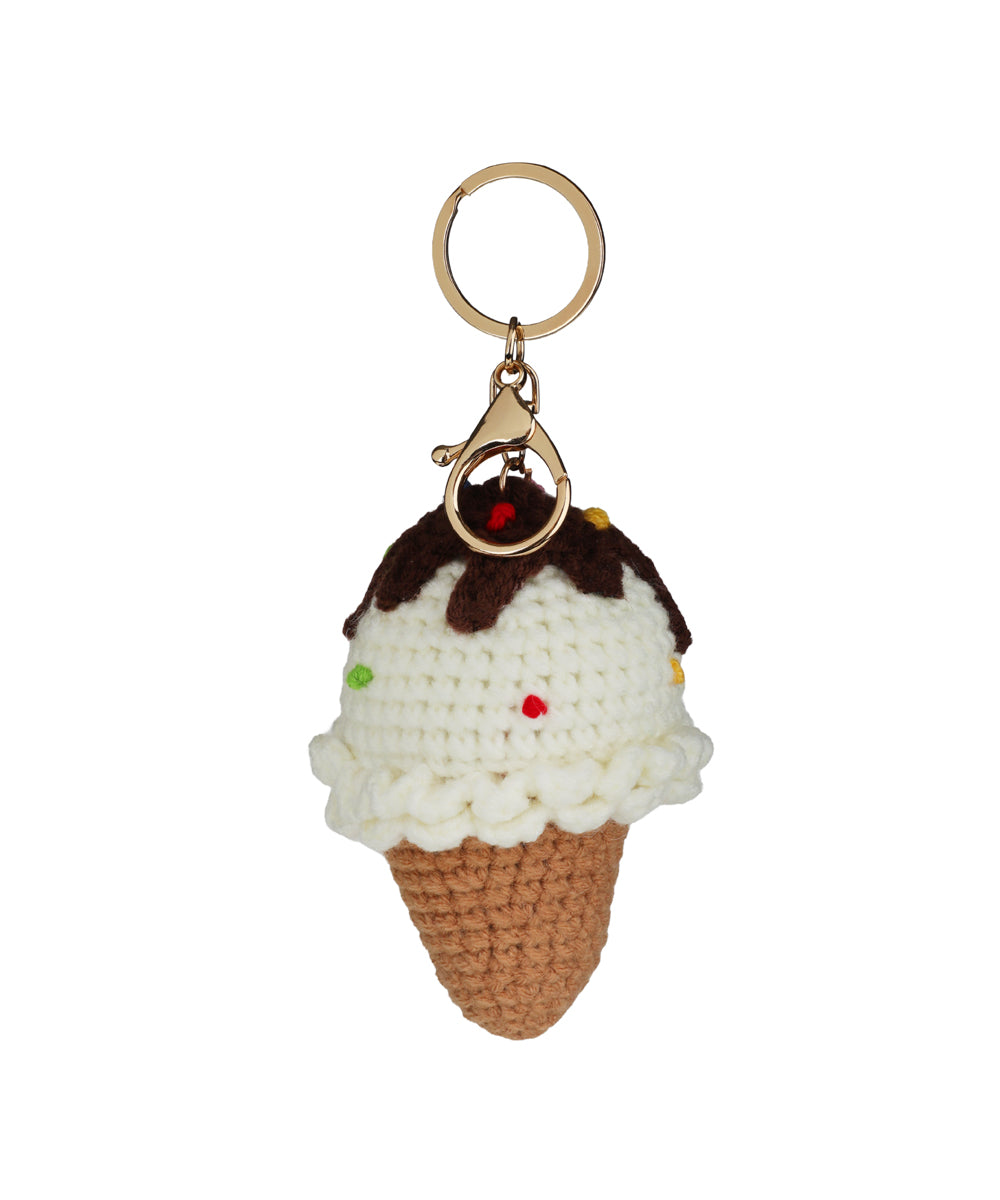 Choco-Vanilla Ice Cream Crochet Bag Charm | Stylika