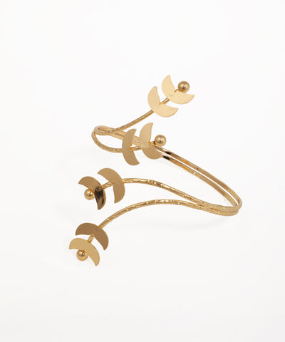 Sculpted Leaf Vine Arm Cuff | Stylika