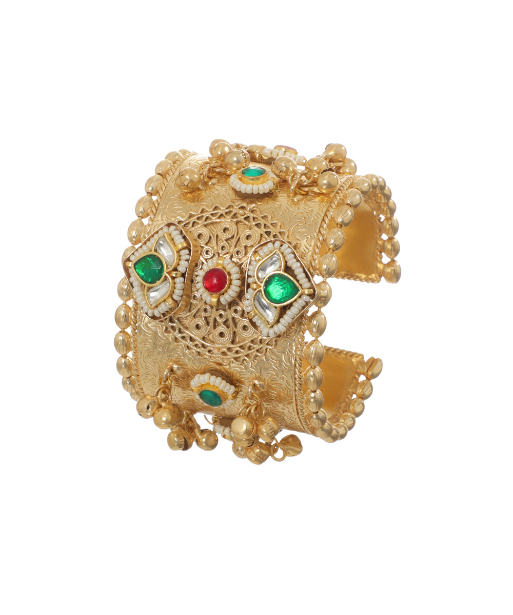 Heritage Inspired Oxidised Cuff Bracelet with Drops | Stylika