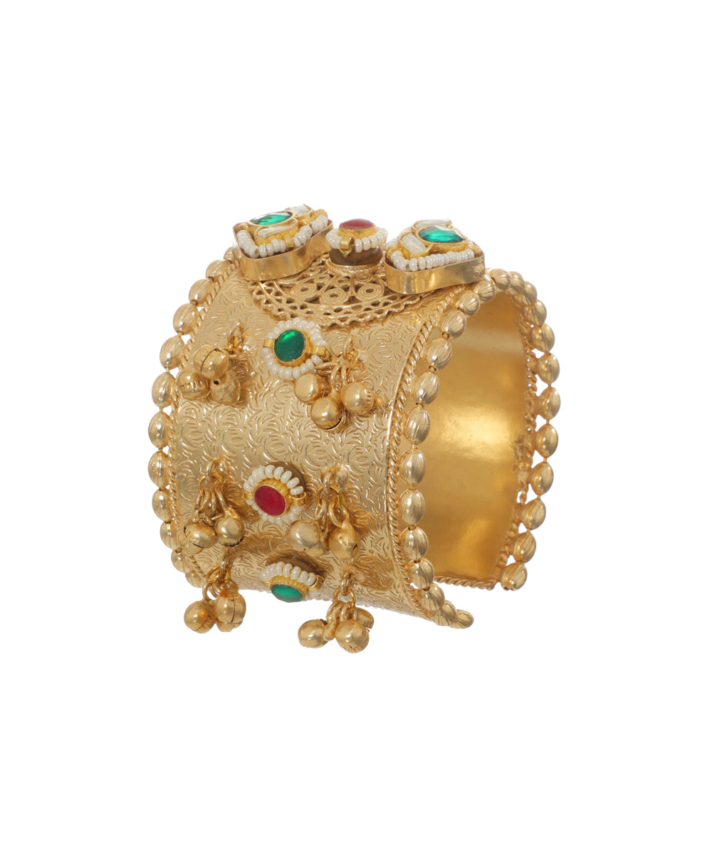Heritage Inspired Oxidised Cuff Bracelet with Drops | Stylika