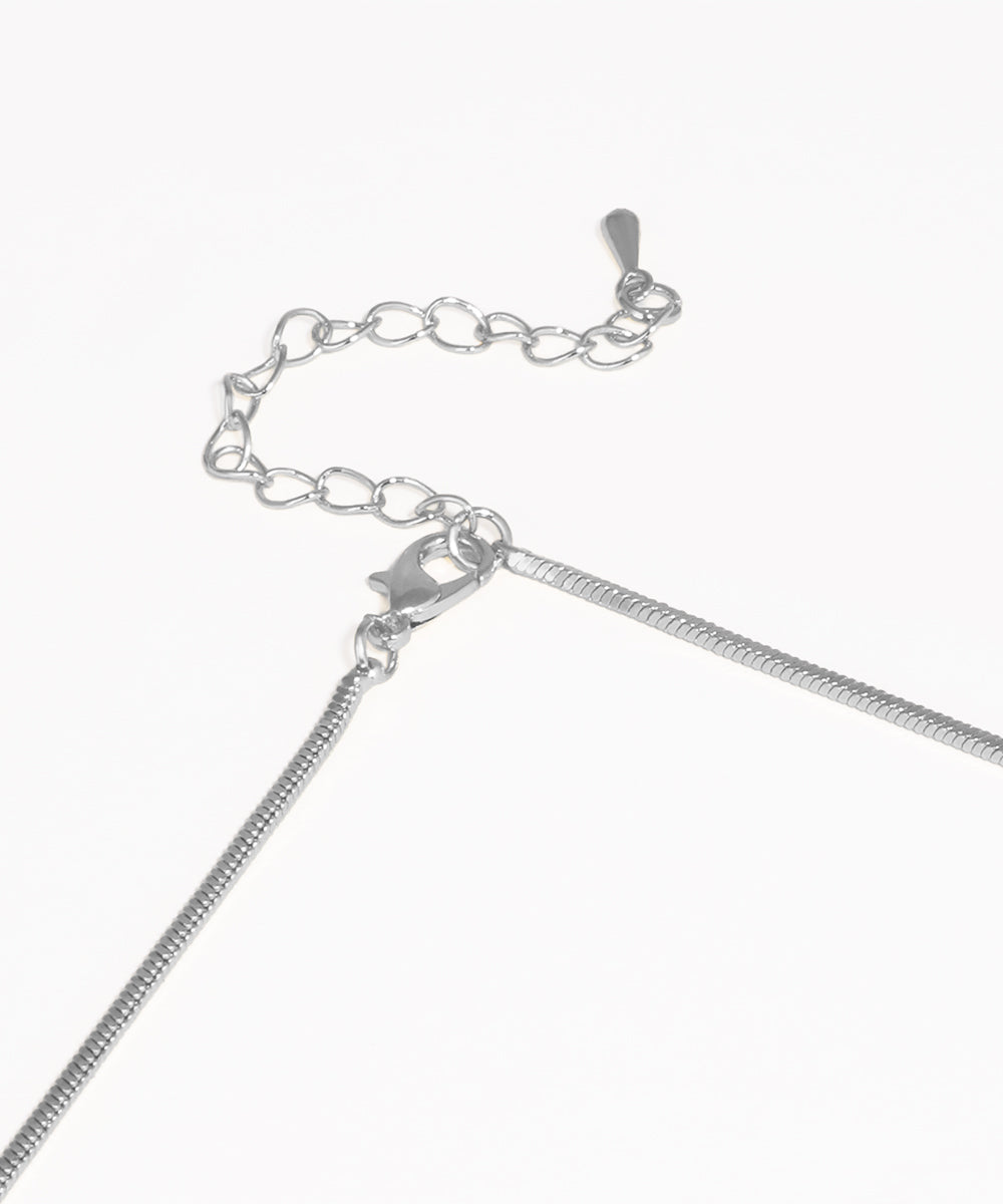 Flexible Panel Drop Necklace with Slim Chain | Stylika