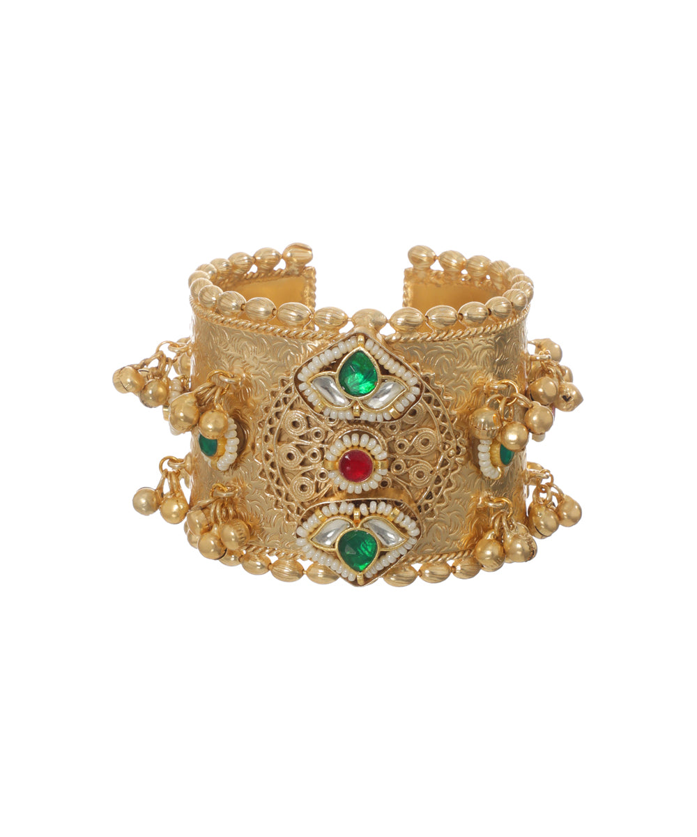 Heritage Inspired Oxidised Cuff Bracelet with Drops | Stylika