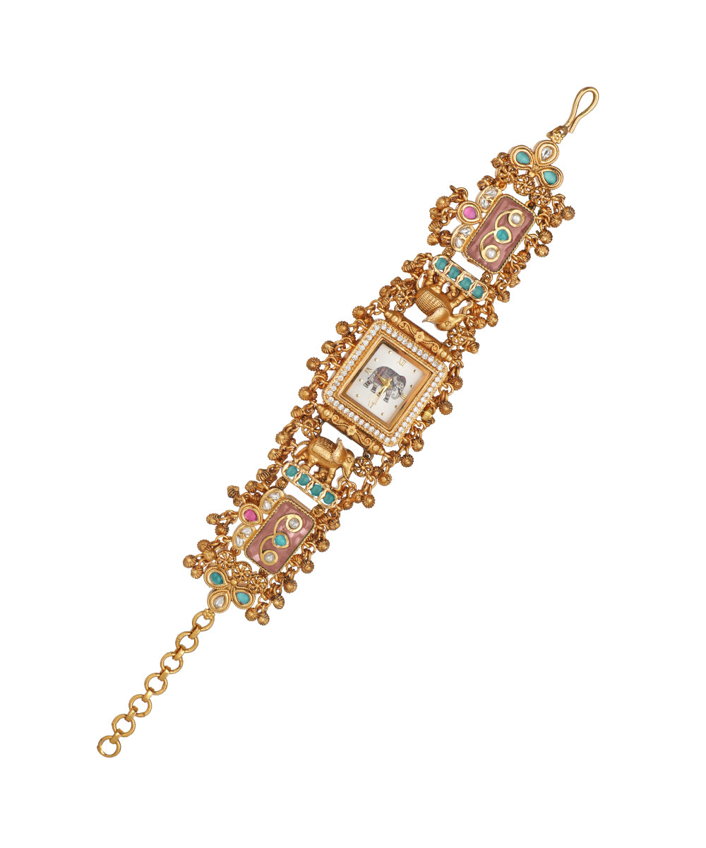 Heritage Bracelet Watch with ornate elephant motif