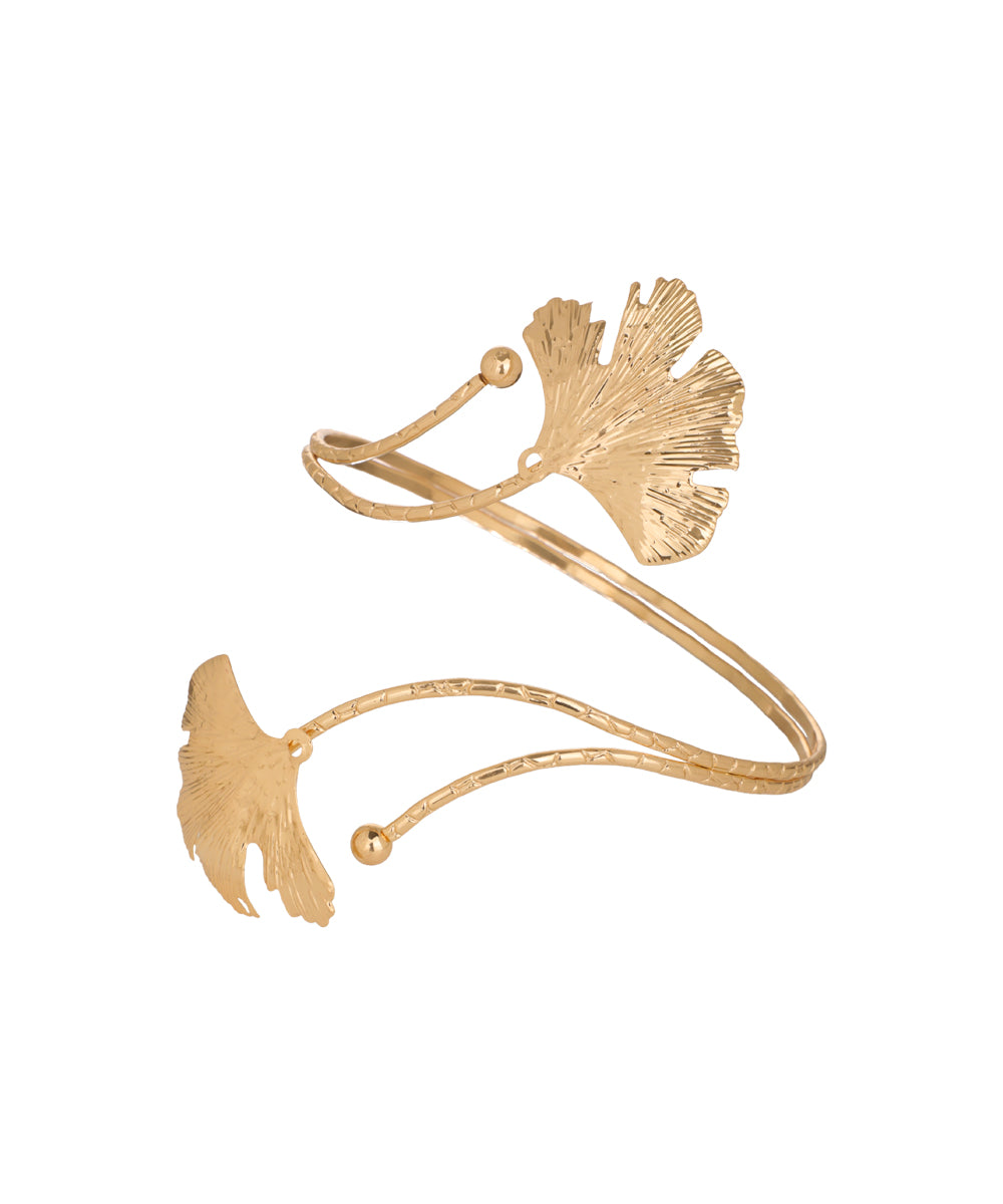 Ginkgo Leaf Motif Arm Cuff | Stylika