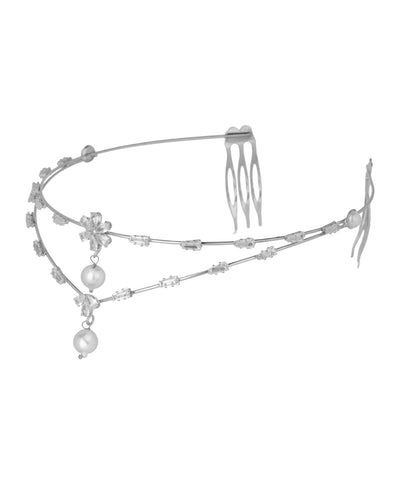 Double Layer Floral Motif Tiara | Stylika