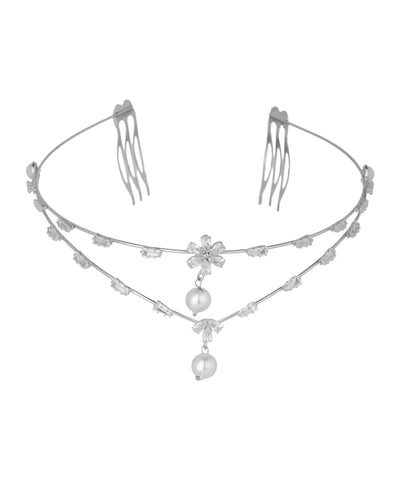 Double Layer Floral Motif Tiara | Stylika