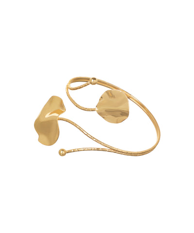 Modern Sculptural Arm Cuff with Hammered Discs | Stylika