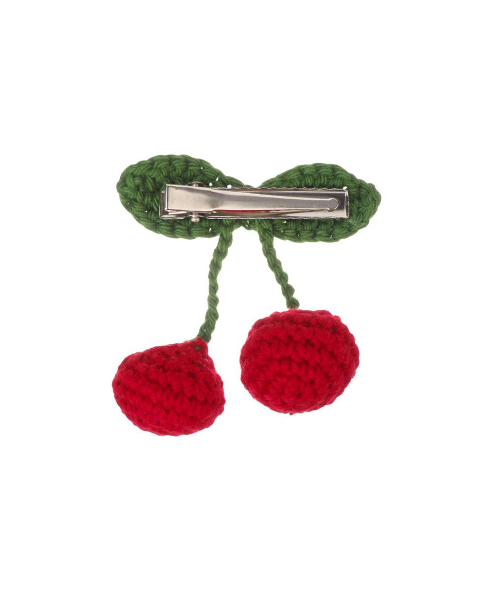 Quirky Dual Cherry Motif Crochet Hair Clip | Stylika