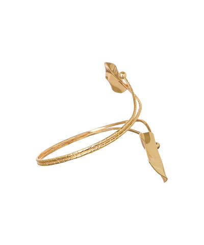 Modern Sculptural Arm Cuff with Hammered Discs | Stylika