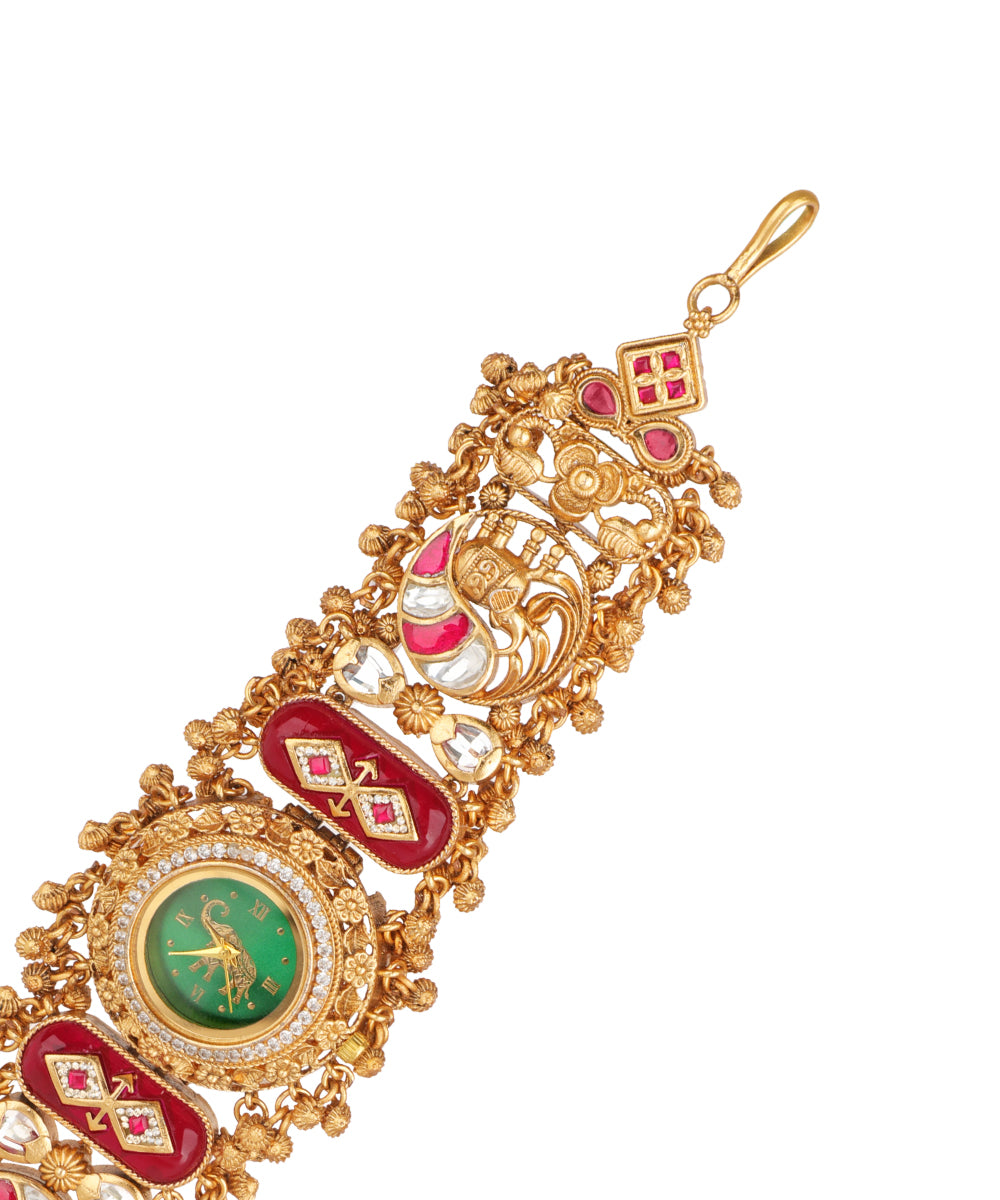 Heritage bracelet watch with enamel-style detail elements