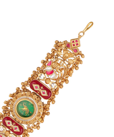 Heritage bracelet watch with enamel-style detail elements