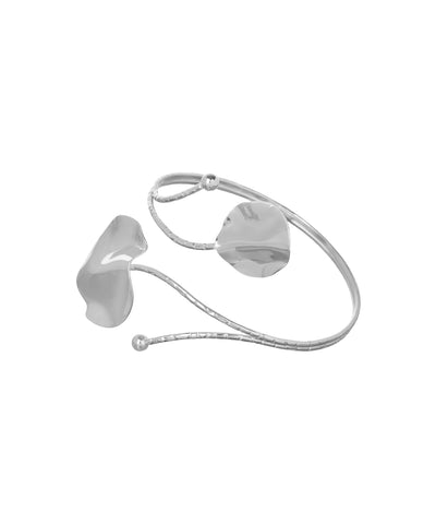 Modern Sculptural Arm Cuff with Hammered Discs | Stylika