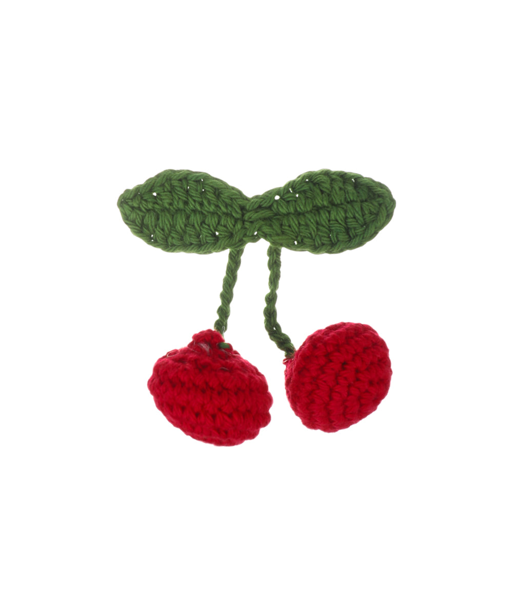 Quirky Dual Cherry Motif Crochet Hair Clip | Stylika