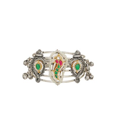 Intricate Paisley Motif Oxidised Cuff Bracelet | Stylika