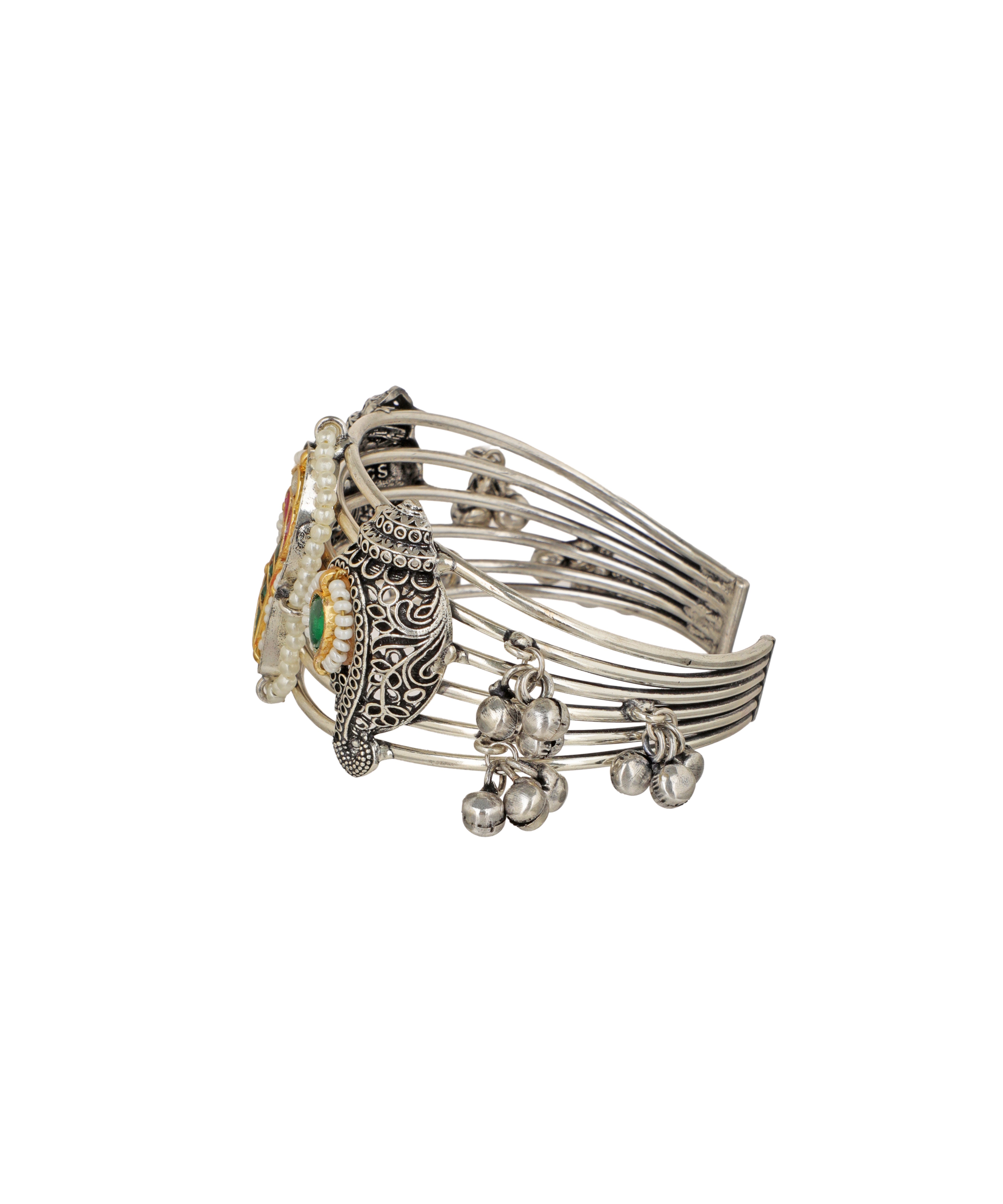 Intricate Paisley Motif Oxidised Cuff Bracelet | Stylika