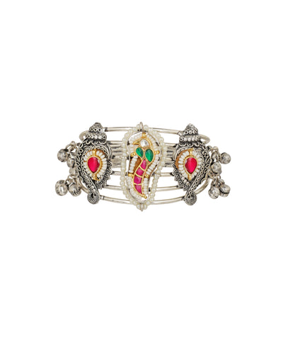 Intricate Paisley Motif Oxidised Cuff Bracelet | Stylika