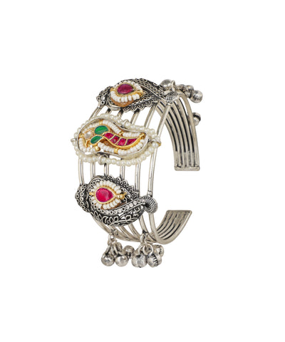 Intricate Paisley Motif Oxidised Cuff Bracelet | Stylika