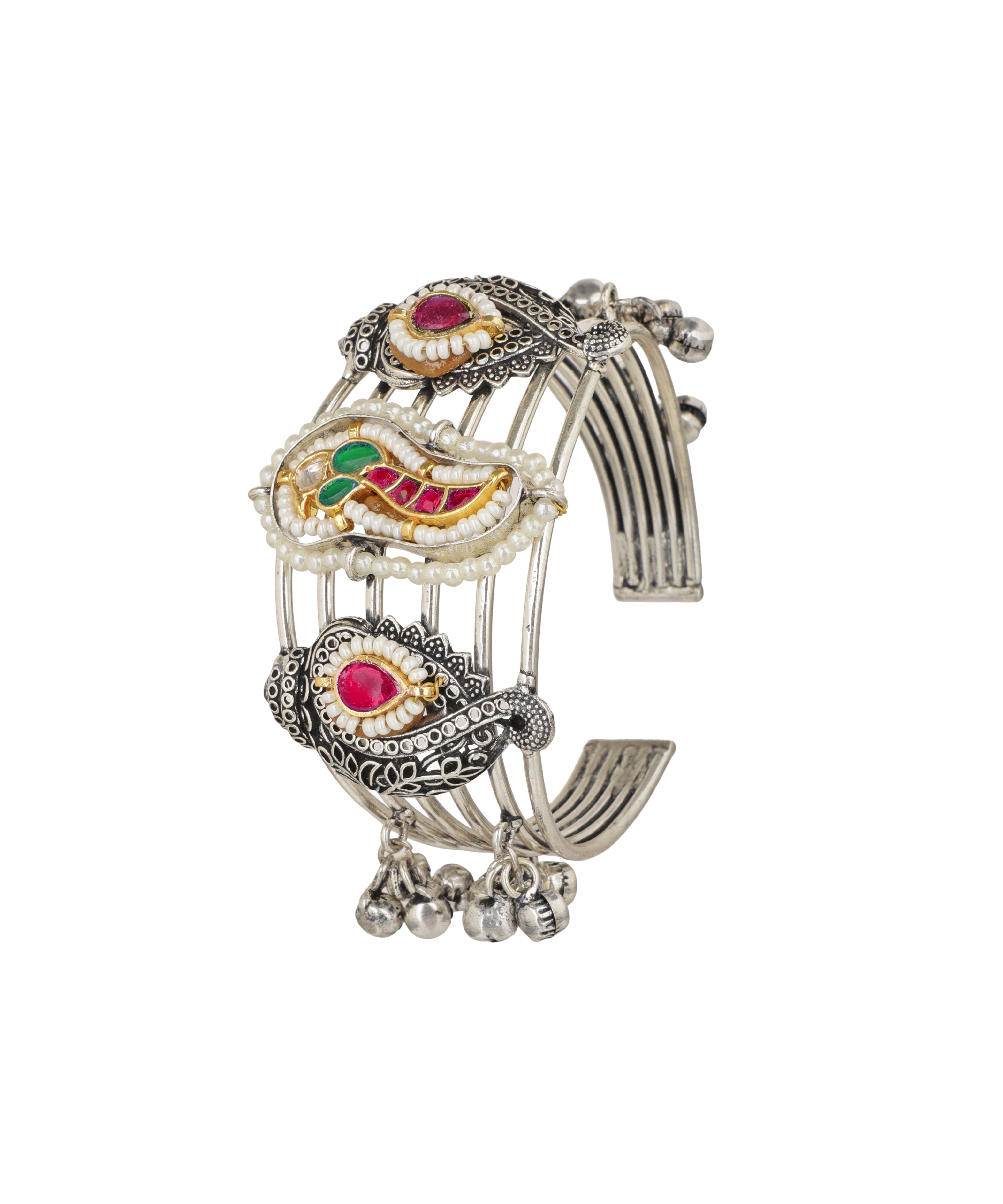 Intricate Paisley Motif Oxidised Cuff Bracelet | Stylika