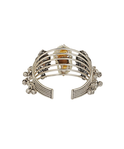 Intricate Paisley Motif Oxidised Cuff Bracelet | Stylika