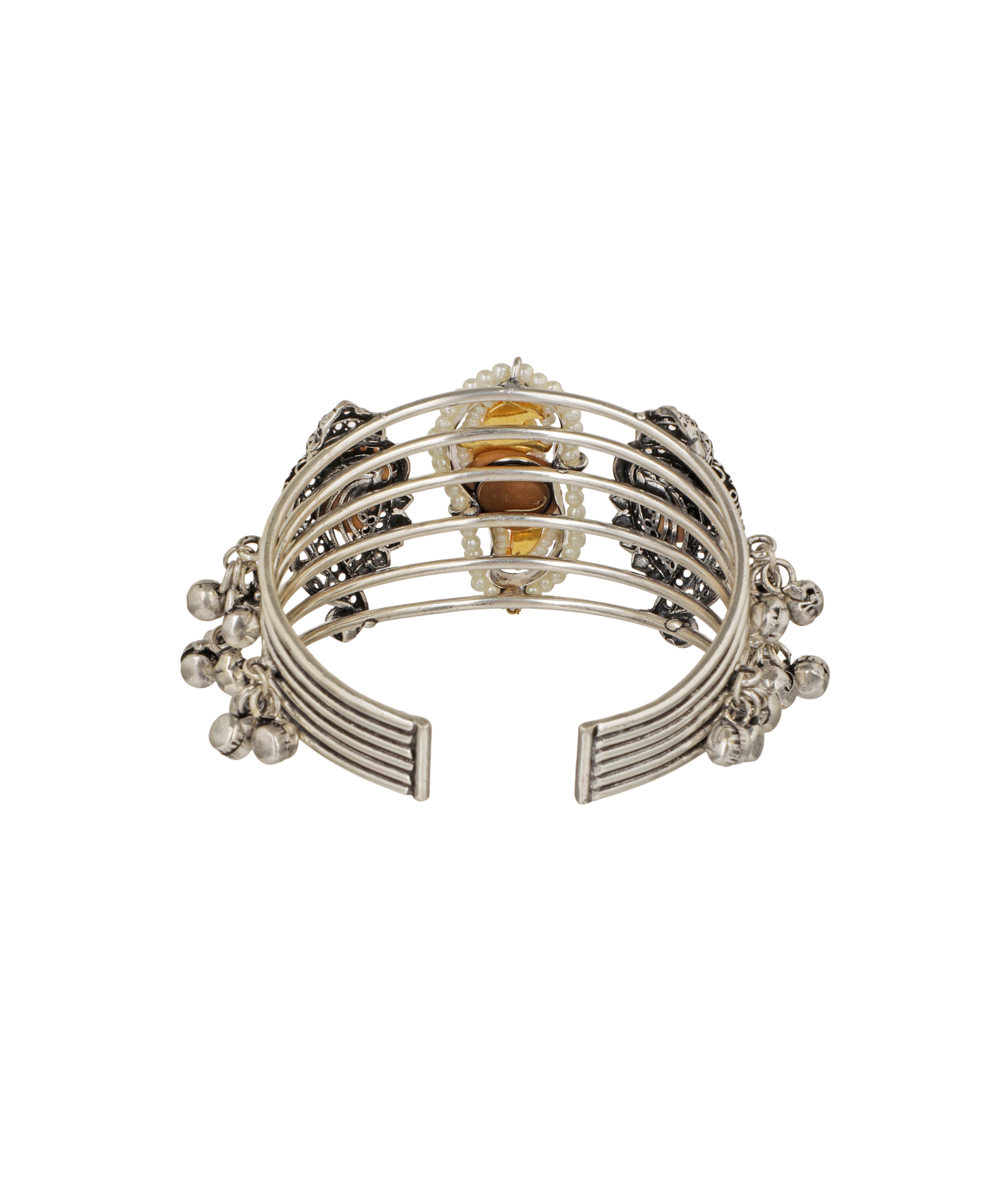 Intricate Paisley Motif Oxidised Cuff Bracelet | Stylika