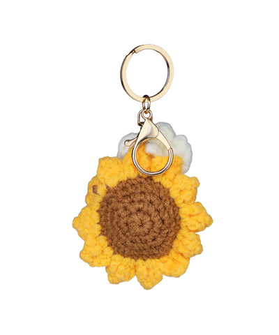 Sunflower Floral Crochet Bag Charm | Stylika