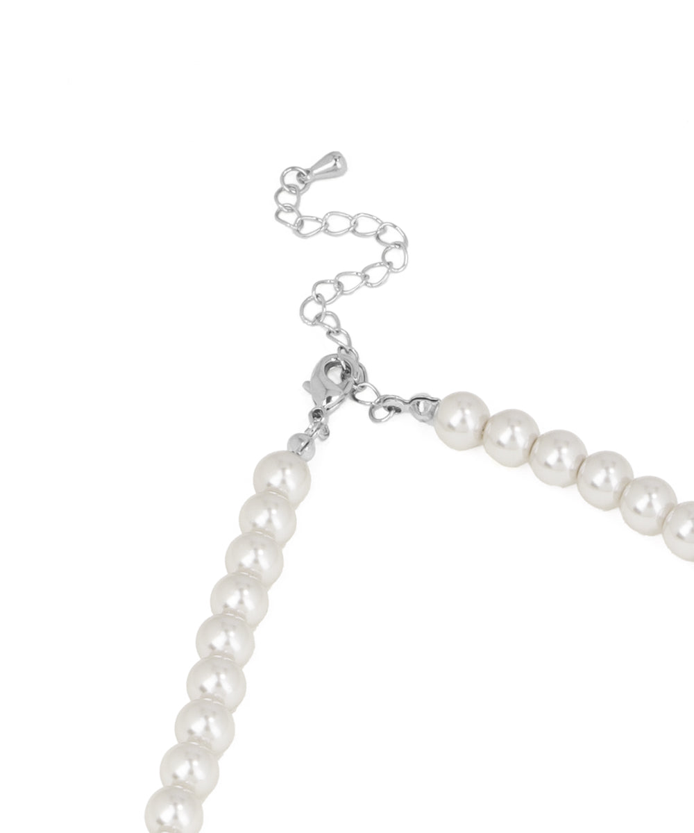 Pearl Necklace with Sparkling Droplets | Stylika