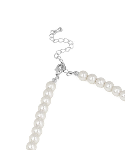 Pearl Necklace with Sparkling Droplets | Stylika
