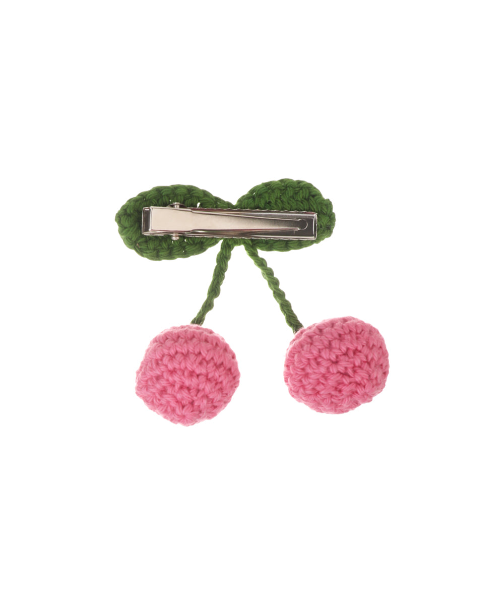 Quirky Dual Cherry Motif Crochet Hair Clip | Stylika