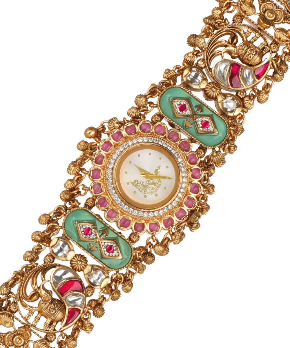 Elaborate bracelet watch with a multi-link design