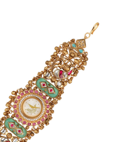 Heritage bracelet watch with enamel-style details
