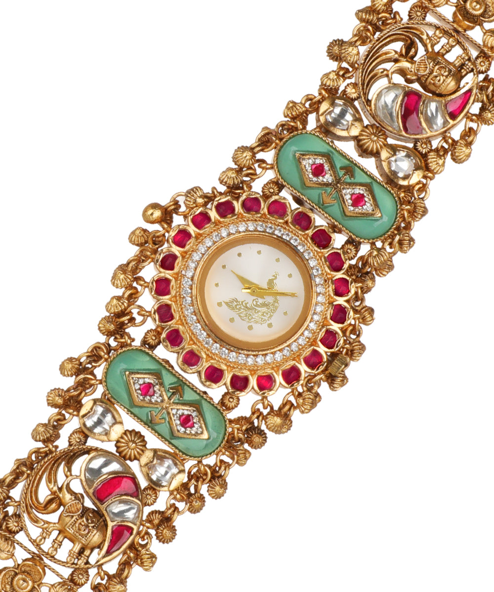Heritage bracelet watch with a wide, intricate silhouette