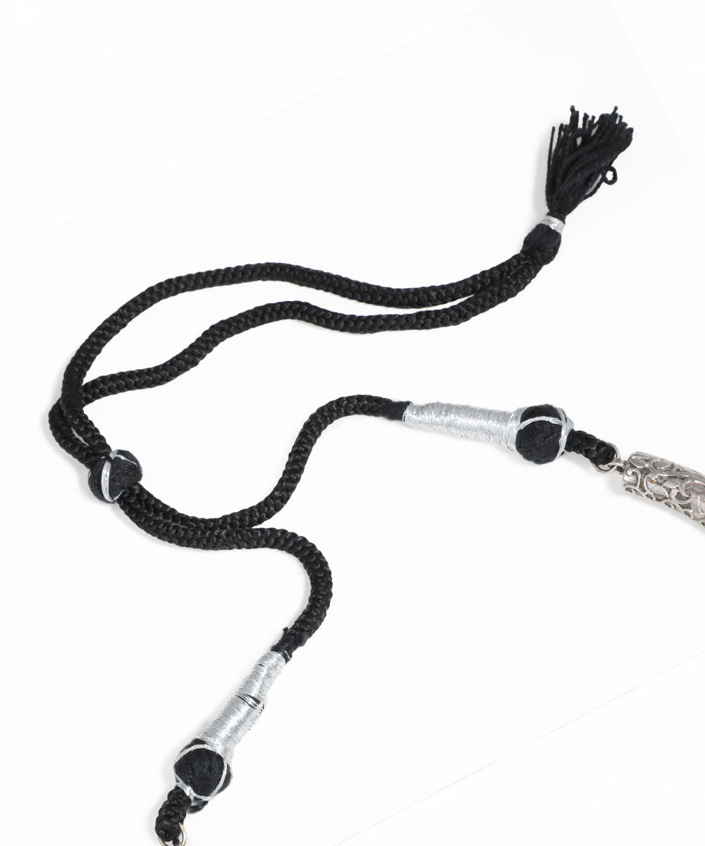 Oxidised silver bird pendant necklace set with multicolor stone earrings