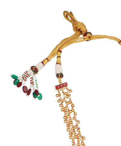 Traditional necklace with enamel-style detail and dangles