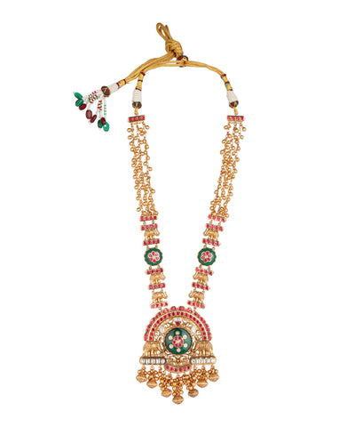Traditional necklace set featuring detailed elephant motifs
