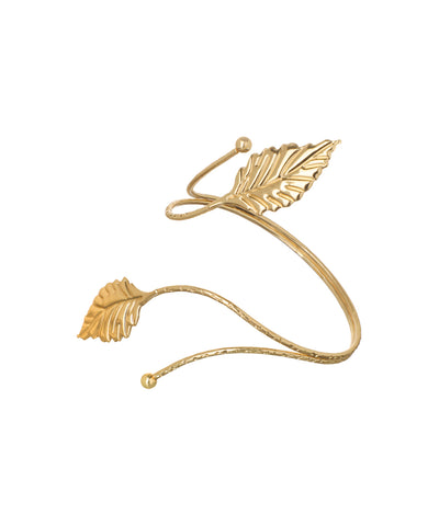 Sculptural Leaf Wrap Arm Cuff for Effortless Style | Stylika