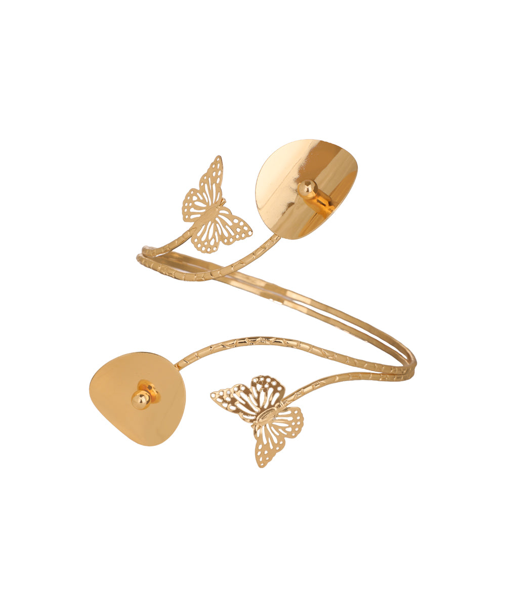 Butterfly And Minimalist Spiral Arm Cuff | Stylika