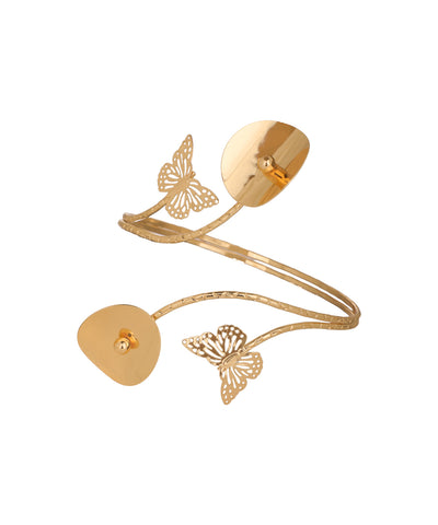 Butterfly And Minimalist Spiral Arm Cuff | Stylika