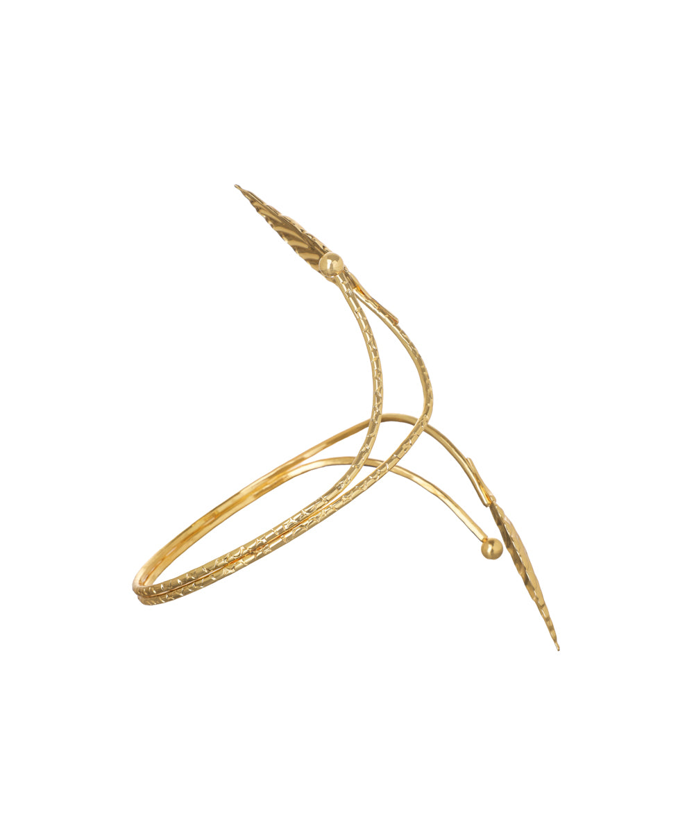 Sculptural Leaf Wrap Arm Cuff for Effortless Style | Stylika