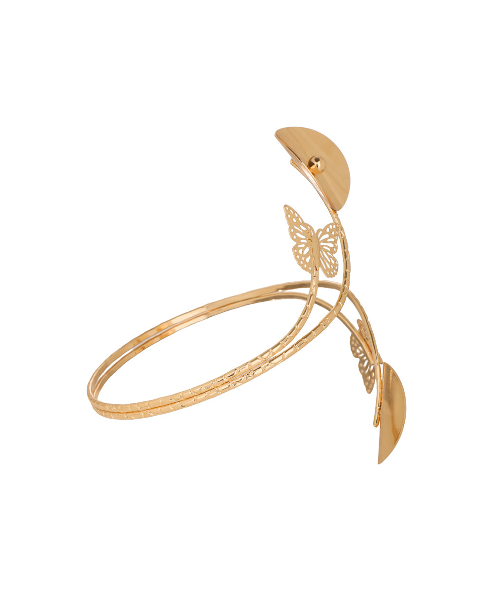 Butterfly And Minimalist Spiral Arm Cuff | Stylika