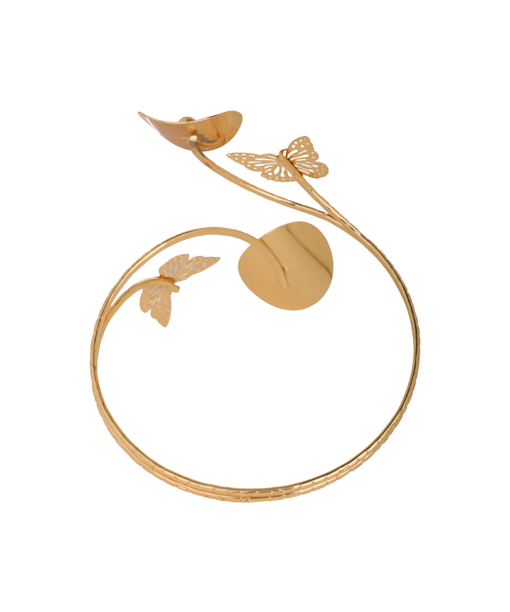 Butterfly And Minimalist Spiral Arm Cuff | Stylika