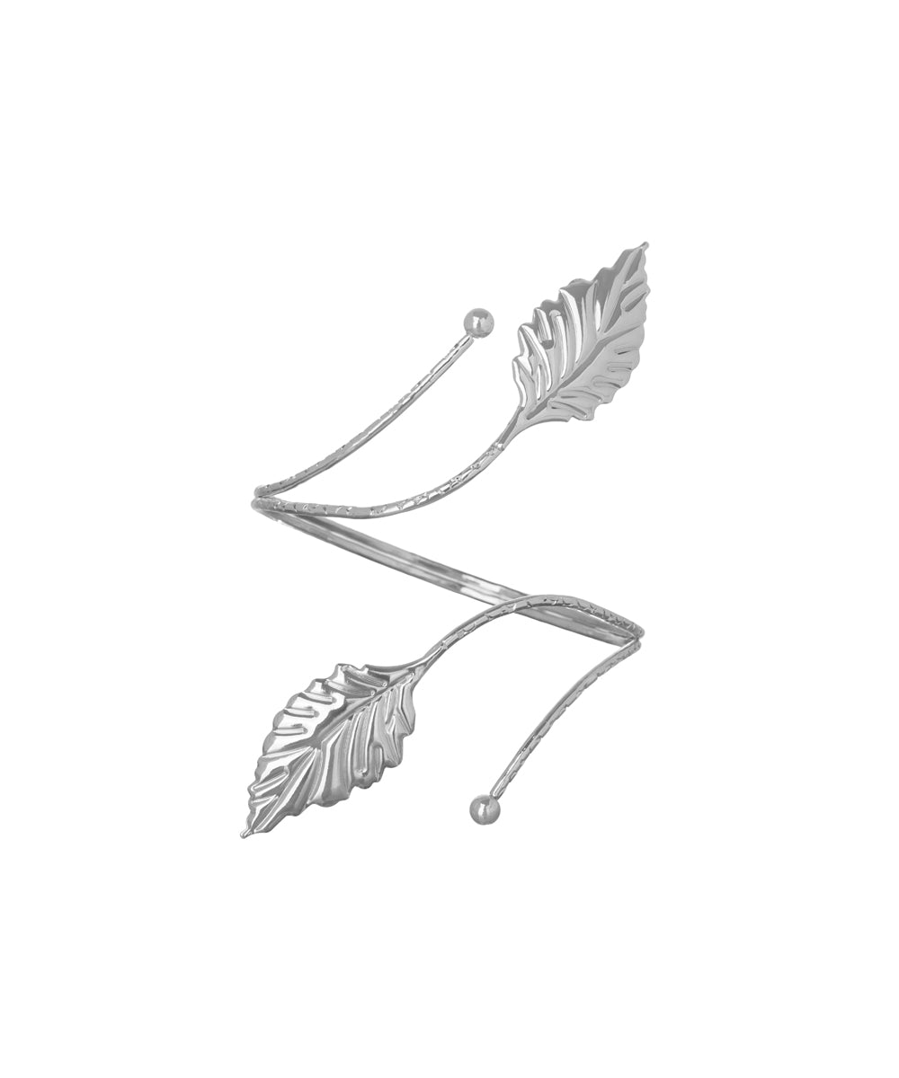Sculptural Leaf Wrap Arm Cuff for Effortless Style | Stylika