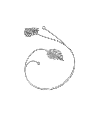 Sculptural Leaf Wrap Arm Cuff for Effortless Style | Stylika